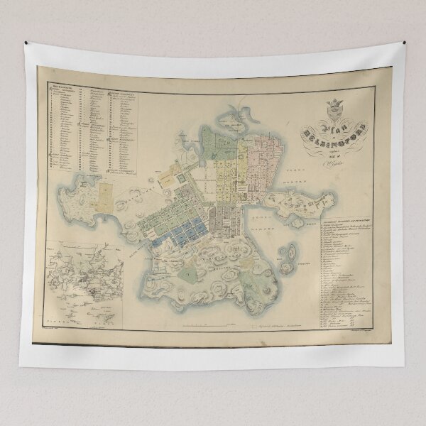 Item preview, Vintage Map of Helsinki Finland (1837) designed and sold by BravuraMedia.
