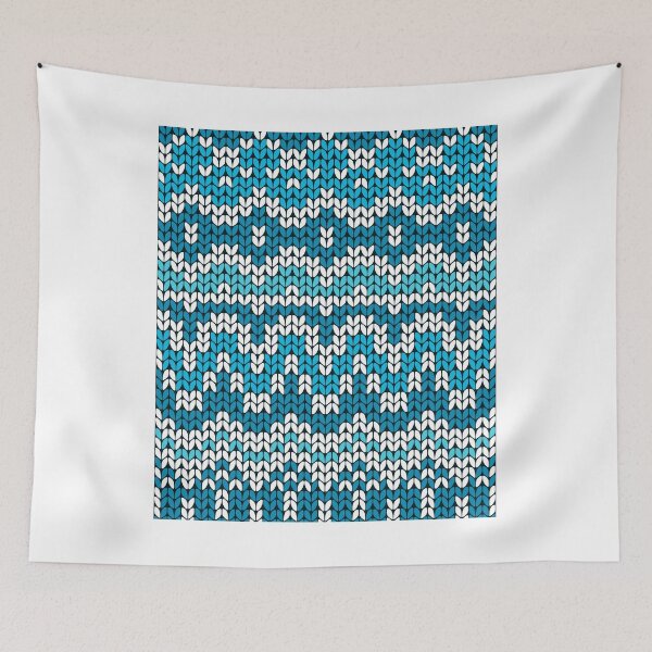 Item preview,  Christmas seamless pattern. Knitting  traditional texture.   Blue winter background. designed and sold by illucesco.