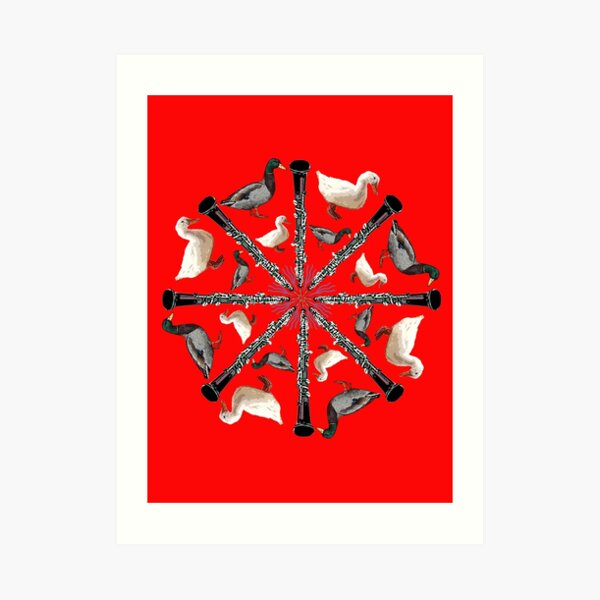 Oboe Duck Wheel of Music Art Print