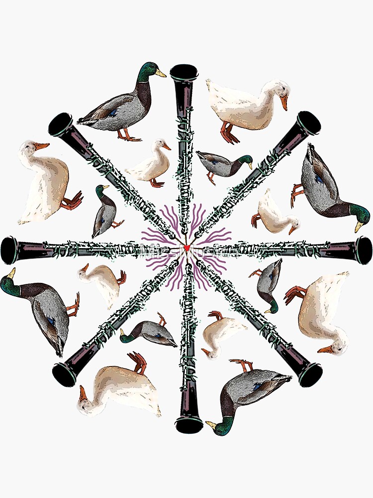 "Oboe Duck Wheel of Music" Sticker for Sale by MissMusica Redbubble