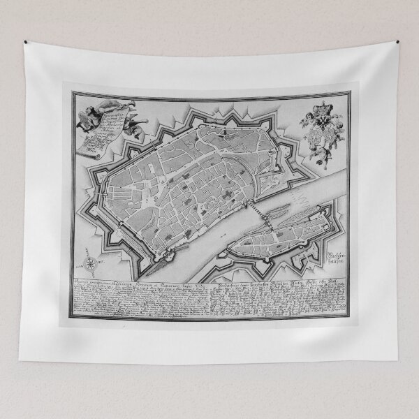 Item preview, Vintage Map of Frankfurt Germany (1738) designed and sold by BravuraMedia.