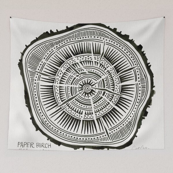 Item preview, Paper Birch – Black Tree Rings designed and sold by Cat Coquillette.