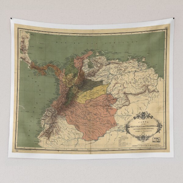 Item preview, Vintage Map of Columbia (1886) designed and sold by BravuraMedia.