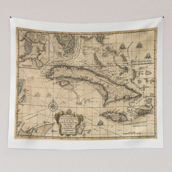 Item preview, Vintage Map of Cuba (1762) designed and sold by BravuraMedia.
