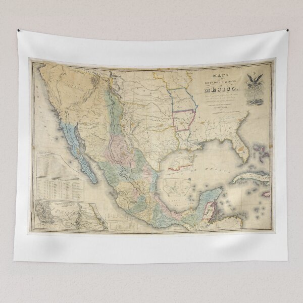 Item preview, Vintage Map of Mexico (1847) designed and sold by BravuraMedia.