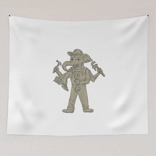 Item preview, Ganesha Elephant Handyman Tools Dibujo designed and sold by patrimonio.