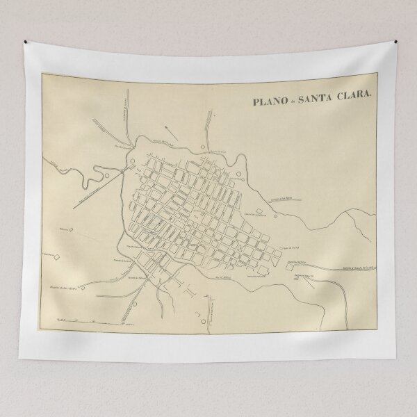 Item preview, Vintage Map of Santa Clara Cuba (1899) designed and sold by BravuraMedia.