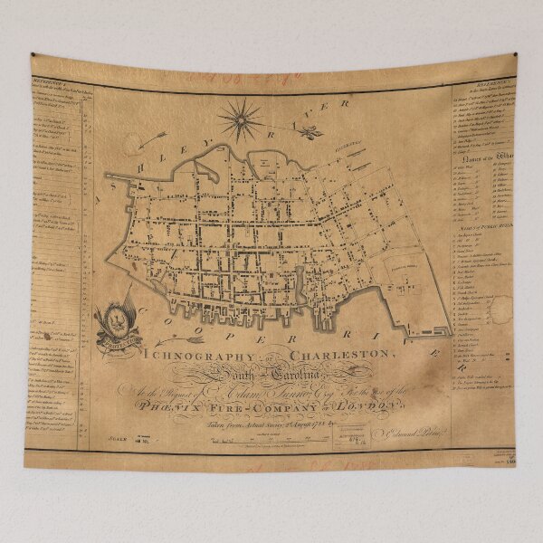 Item preview, Vintage Map of Charleston South Carolina (1790) designed and sold by BravuraMedia.