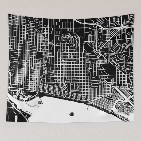 Item preview, Long Beach Map - Black designed and sold by CartoCreative.