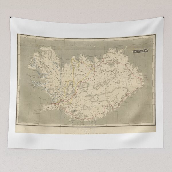 Item preview, Vintage Map of Iceland (1819) designed and sold by BravuraMedia.