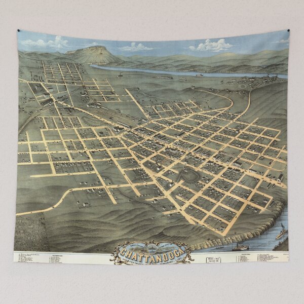 Item preview, Vintage Pictorial Map of Chattanooga TN (1871) designed and sold by BravuraMedia.
