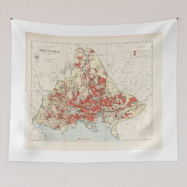 Item preview, Vintage Map of Oslo Norway (1911) designed and sold by BravuraMedia.
