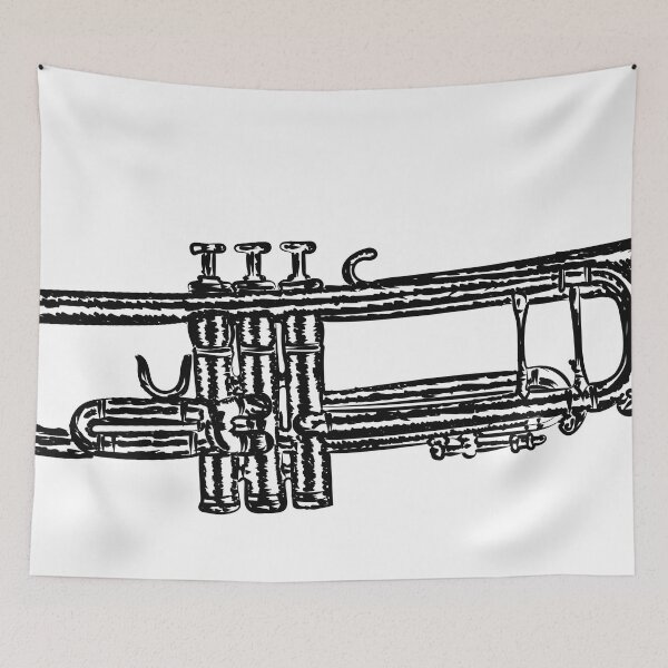 Item preview, Happy jazz trumpet sketch designed and sold by Tunke Lauriks.