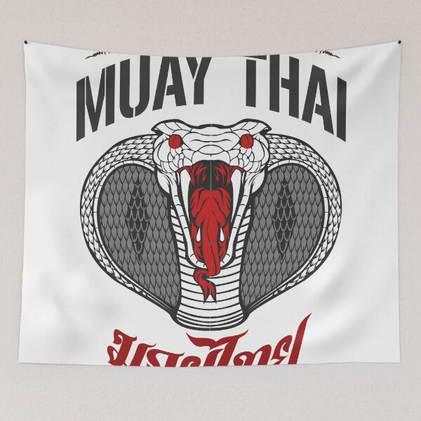 Item preview, monkon muay thai cobra thailand martial art sport logo light or white shirt designed and sold by lu2k.