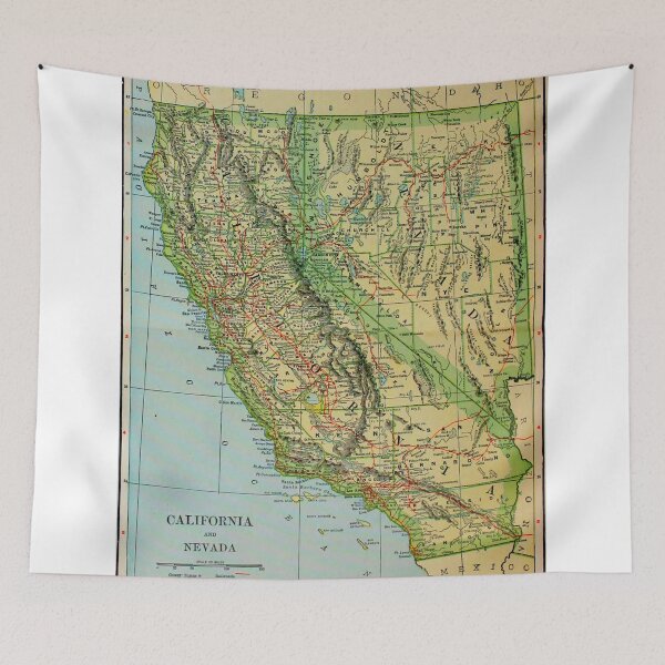 Item preview, Vintage Map of California and Nevada (1905) designed and sold by BravuraMedia.