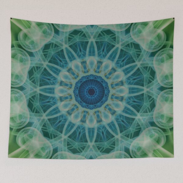 Item preview, Detailed mandala in green and blue tones designed and sold by JBlaminsky.