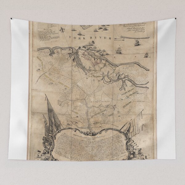 Item preview, Vintage Battle of Yorktown Virginia Map (1781) designed and sold by BravuraMedia.
