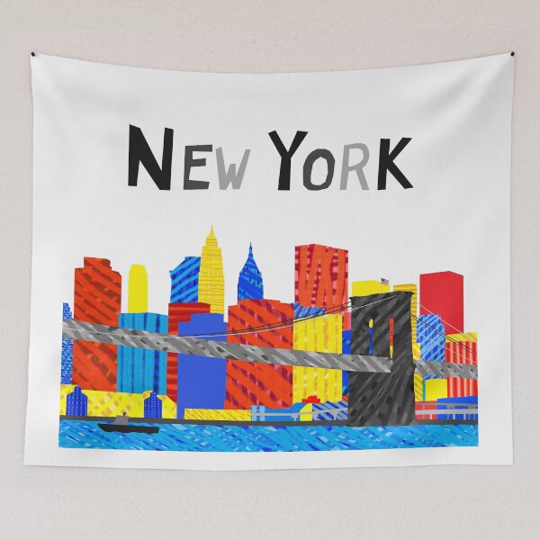 Item preview, Fun, Playful Illustration of Manhattan Skyline designed and sold by judgeart.