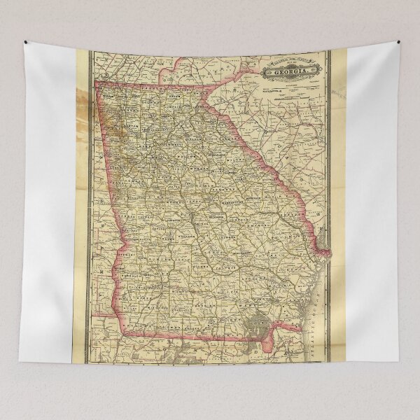 Item preview, Vintage Map of Georgia (1883) designed and sold by BravuraMedia.