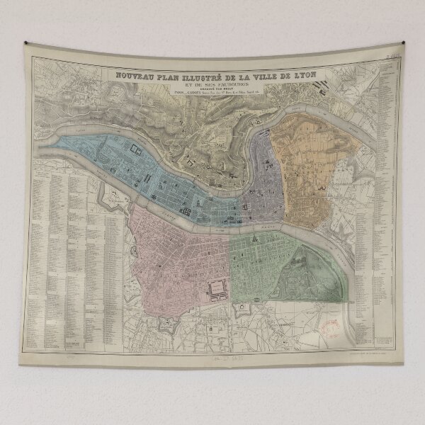 Item preview, Vintage Map of Lyon France (1872) designed and sold by BravuraMedia.
