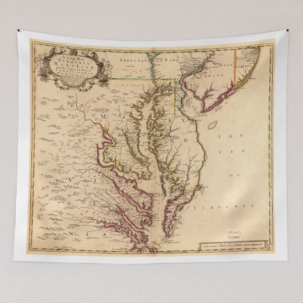 Item preview, Vintage Map of The Chesapeake Bay (1719) designed and sold by BravuraMedia.