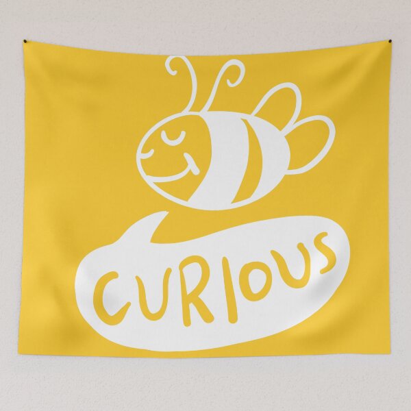 Item preview, Be curious Quote Typographic Motivation designed and sold by nobra.