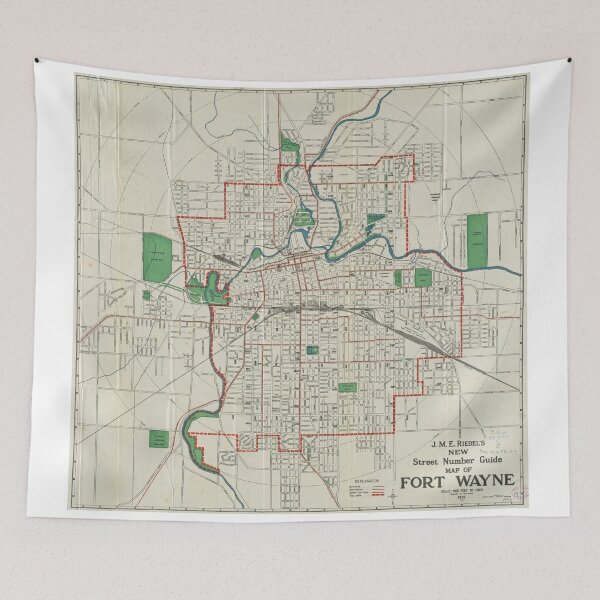 Item preview, Vintage Map of Fort Wayne Indiana (1919) designed and sold by BravuraMedia.
