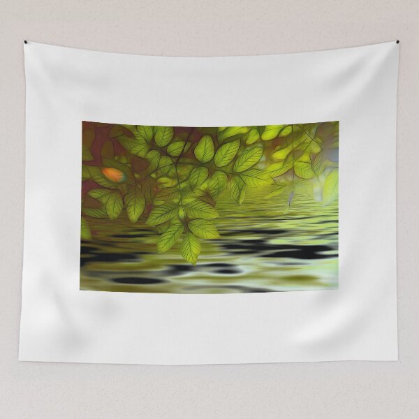 Item preview, Green leaves background in summer with shallow depth of field designed and sold by ikshvaku.
