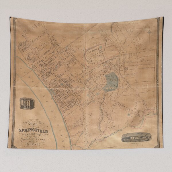 Item preview, Vintage Map of Springfield MA (1851) designed and sold by BravuraMedia.