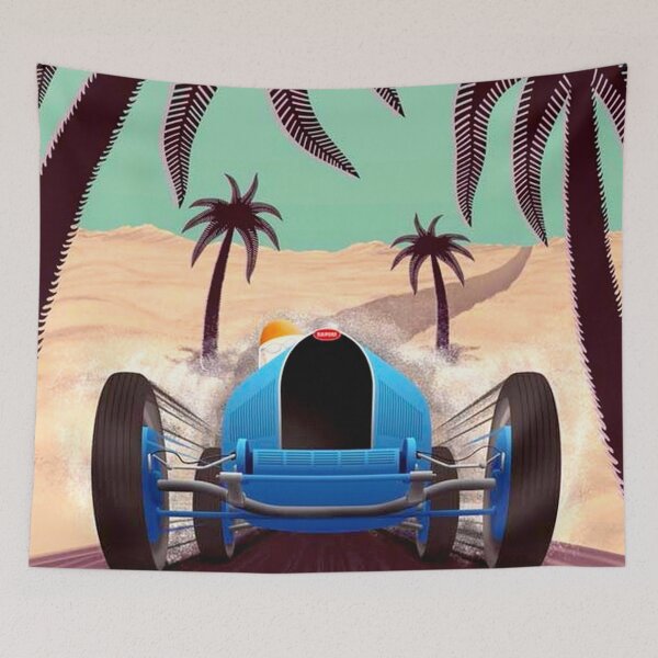 Item preview, "GRAND PRIX of TUNISIA" Vintage Auto Racing Print designed and sold by posterbobs.