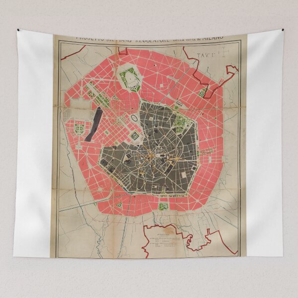 Item preview, Vintage Map of Milan Italy (1884) designed and sold by BravuraMedia.