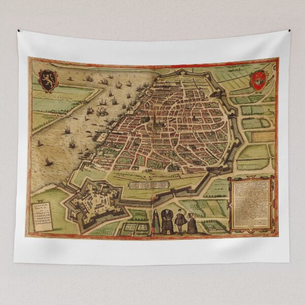 Item preview, Vintage Map of Antwerp Belgium (1572) designed and sold by BravuraMedia.