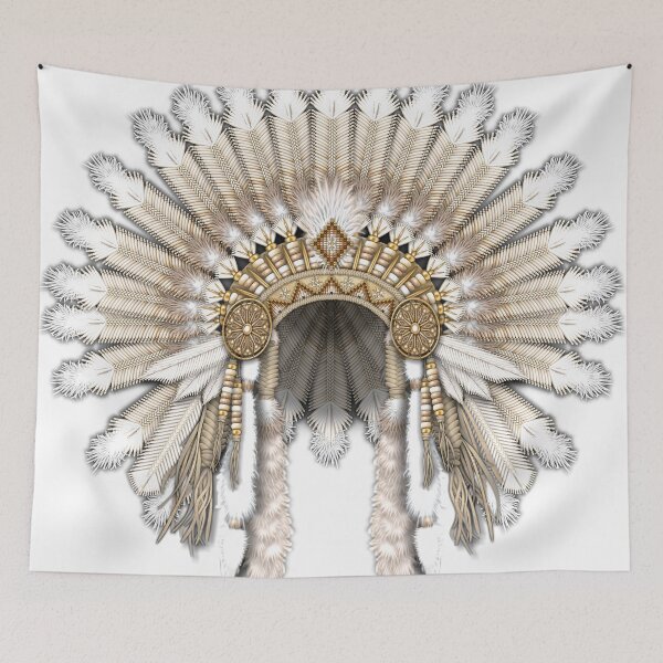 Item preview, White Native American Chief's Warrior Headdress designed and sold by Naumaddic Arts.