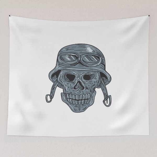 Item preview, Skull Biker Helmet Drawing designed and sold by patrimonio.