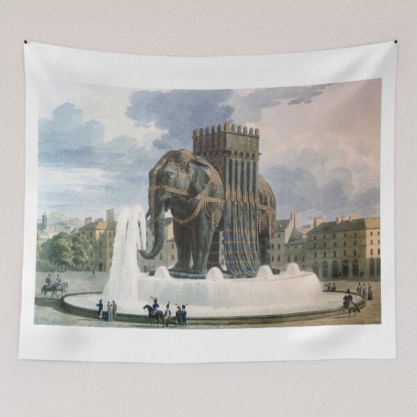 Item preview, Vintage Elephant of The Bastille Illustration designed and sold by BravuraMedia.