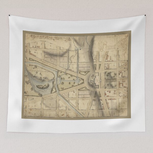 Item preview, Vintage Washington D.C. Capitol Hill Map (1815) designed and sold by BravuraMedia.
