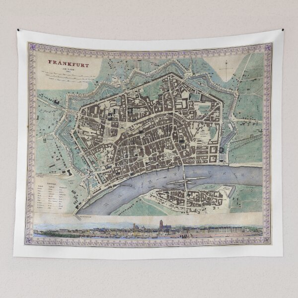 Item preview, Vintage Map of Frankfurt Germany (1845) designed and sold by BravuraMedia.