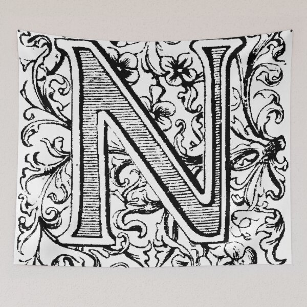 Item preview, Floral Alphabet Letter N designed and sold by Quill-n-Ink.
