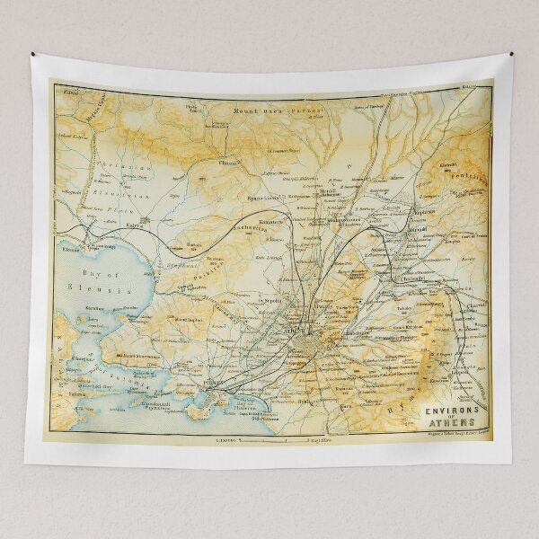 Item preview, Vintage Map of Athens Greece (1894) designed and sold by BravuraMedia.