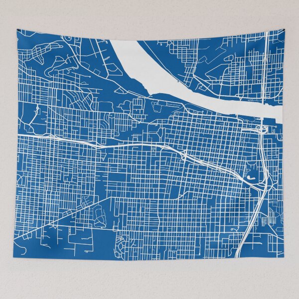 Item preview, Little Rock Map - Deep Blue designed and sold by CartoCreative.