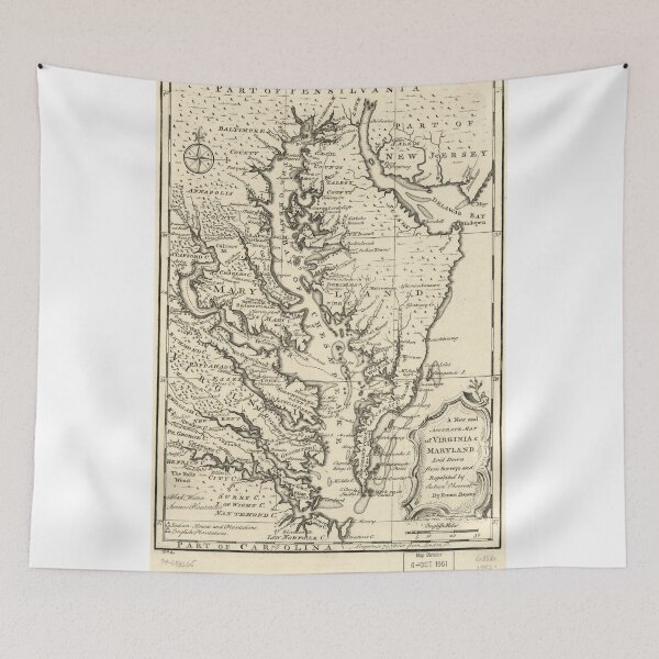 Item preview, Vintage Map of The Chesapeake Bay (1752) designed and sold by BravuraMedia.