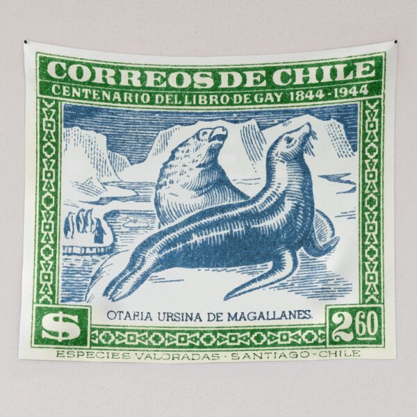 Item preview, Antique 1948 Chile Sea Lion Postage Stamp designed and sold by retrographics.