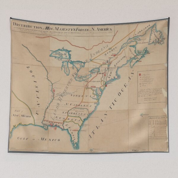 Item preview, Vintage Map of British Forces in America (1766) designed and sold by BravuraMedia.