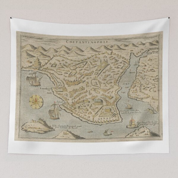 Item preview, Vintage Pictorial Map of Constantinople (1620) designed and sold by BravuraMedia.