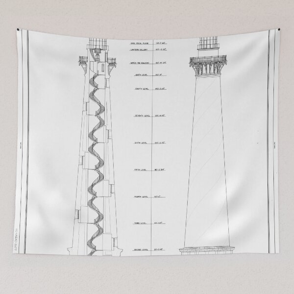 Item preview, Vintage Cape Hatteras Lighthouse Blueprint designed and sold by BravuraMedia.