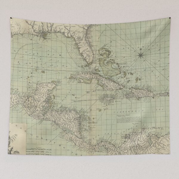 Item preview, Vintage Map of The Caribbean (1774) designed and sold by BravuraMedia.