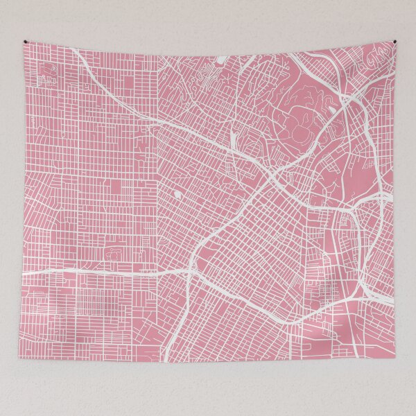 Item preview, Los Angeles Map - Pink designed and sold by CartoCreative.