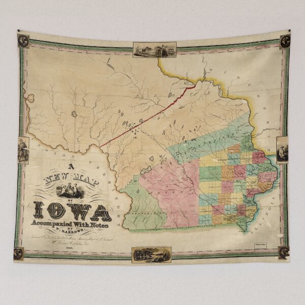 Item preview, Vintage Map of Iowa (1845) designed and sold by BravuraMedia.