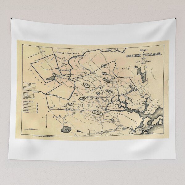 Item preview, Vintage 1692 Map of Salem Massachusetts (1866) designed and sold by BravuraMedia.