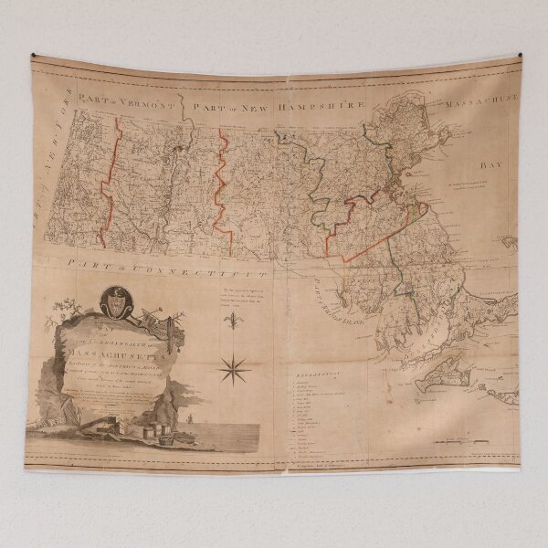 Item preview, Vintage Map of Massachsuetts (1795) designed and sold by BravuraMedia.